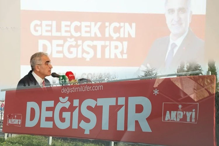 Bursa Nilüfer’de AK Parti adayının reklamına CHP’lilerden tecavüz!