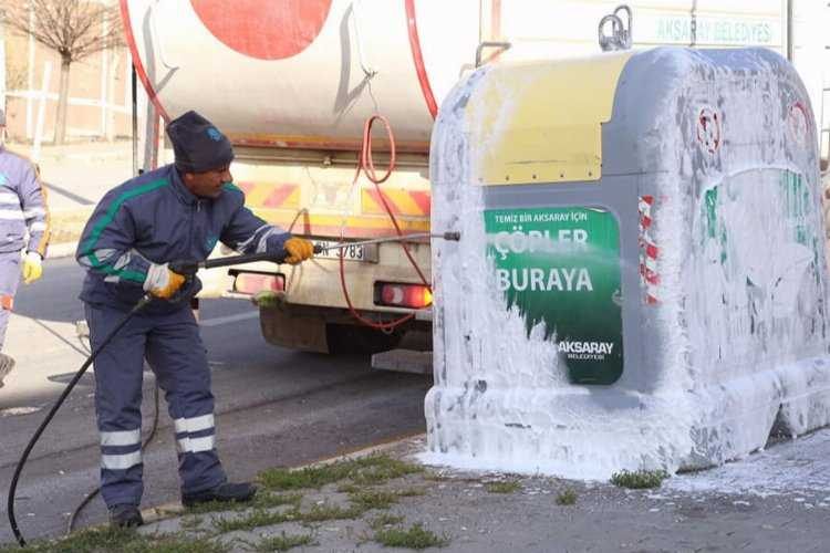 Aksarayda temizlik çalışması 