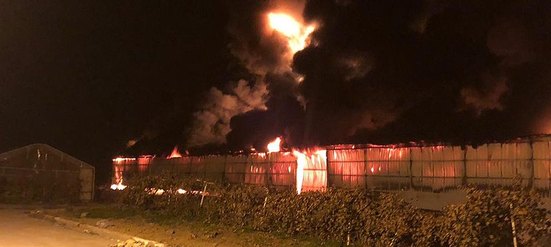 Bursa’da strafor fabrikası alev alev yandı
