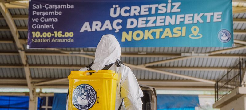 Kestel Belediyesi’nden ücretsiz araç dezenfekte hizmeti