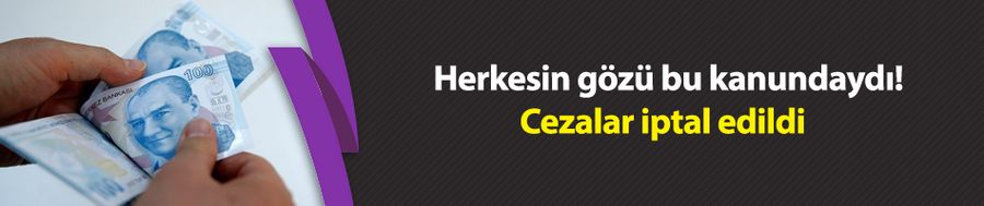 Herkesin gözü bu kanundaydı! Cezalar iptal edildi 