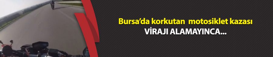 Virajı alamayan motosiklet sürücüsü bariyerlere girdi