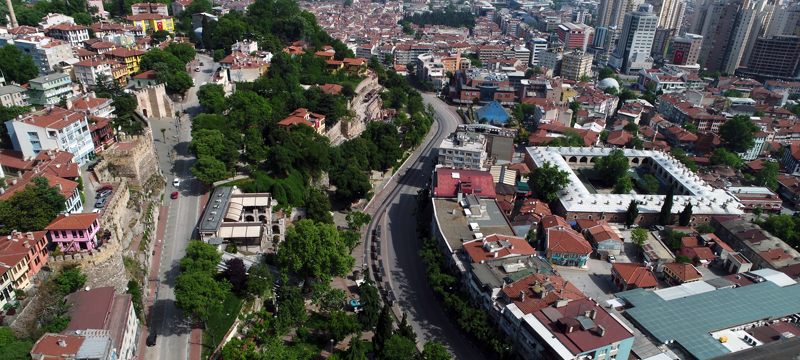 Bursa’da sessizlik havadan görüntülendi