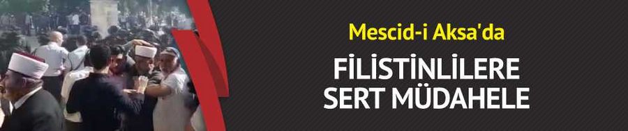 İsrail polisinden Mescid-i Aksa içinde Filistinlilere saldırı