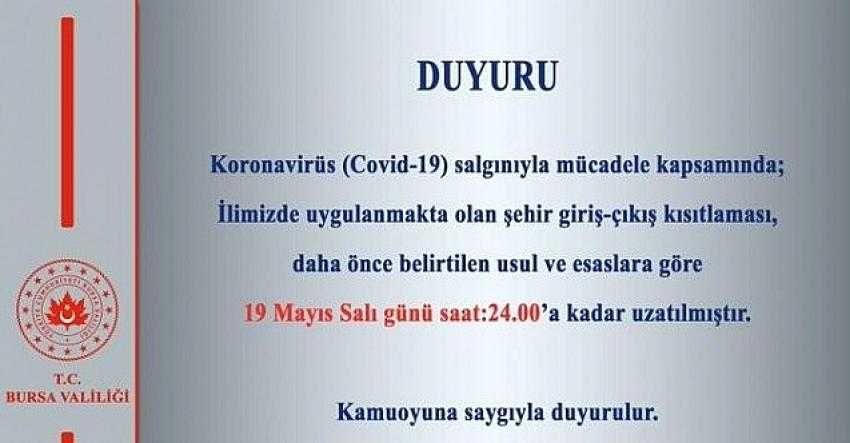 İçişleri Bakanlığı’ndan şehirler arası giriş ve çıkış kısıtlaması uzatıldı