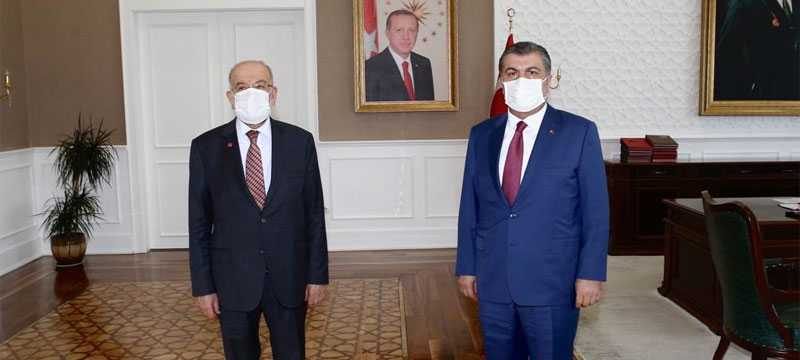 Bakan Koca, Karamollaoğlu ile görüştü