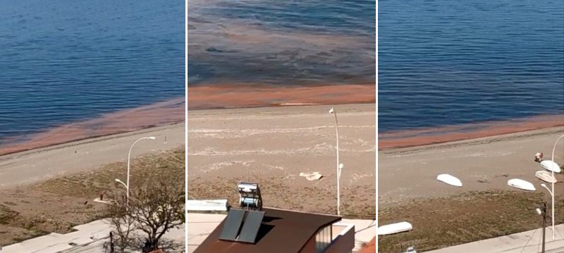 Kurşunlu’da deniz turuncuya döndü