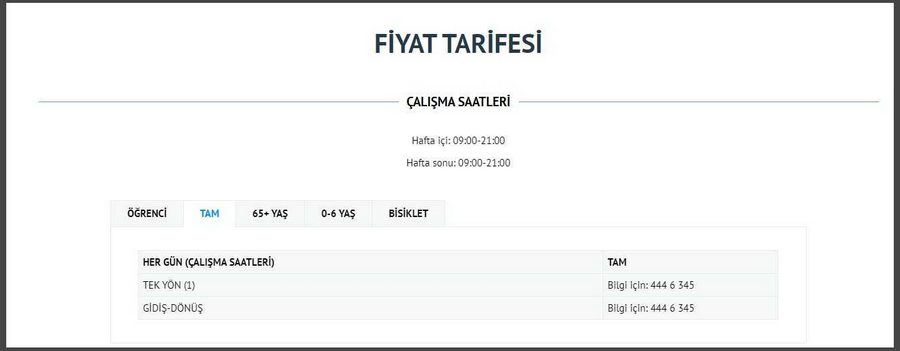 Teleferik fiyatı 