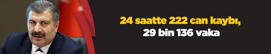 24 saatte 222 can kaybı, 29 bin 136 vaka